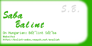 saba balint business card